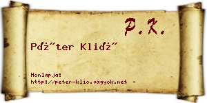 Péter Klió névjegykártya